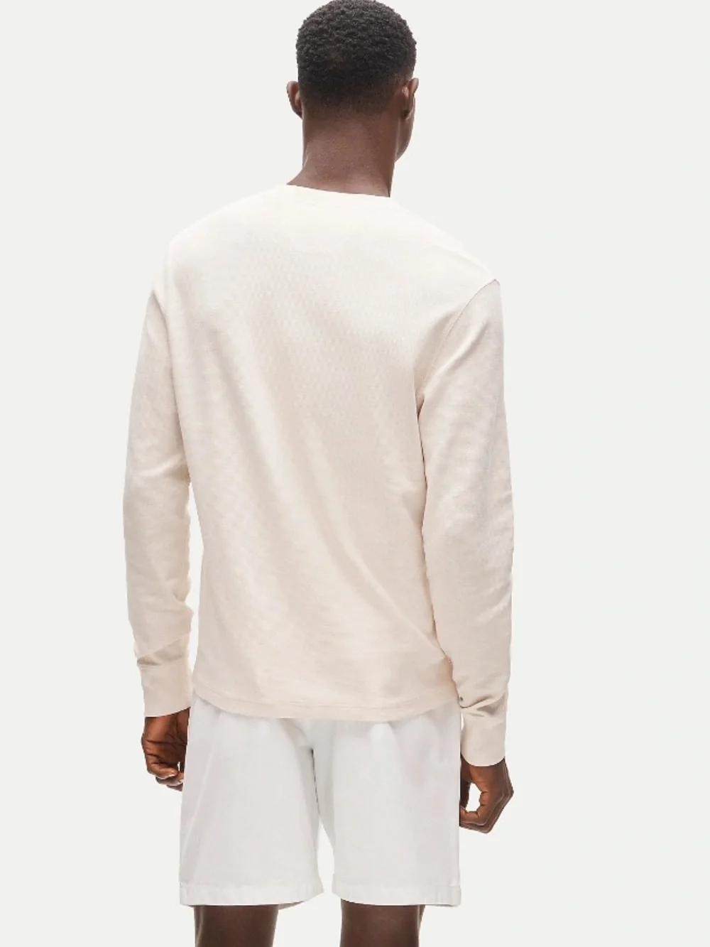 J crew natural Summerweight waffle-knit cotton henley